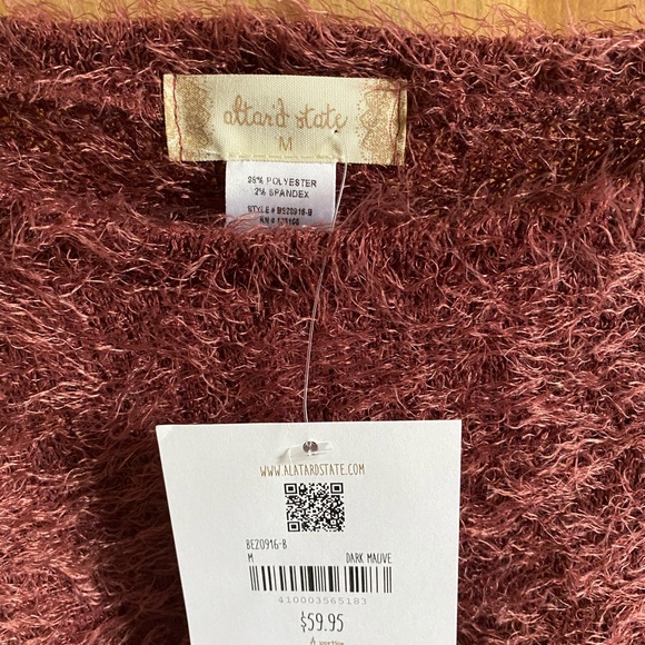 Altar’d State Dark Mauve Sweater - Picture 3 of 3